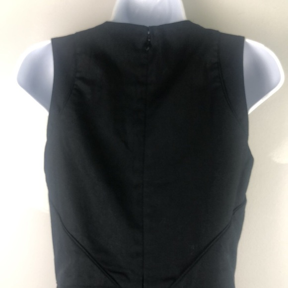 NEW Gap Linen Blend Fit & Flare Dress Black Sleeveless Pockets Preppy Career - Picture 12 of 16